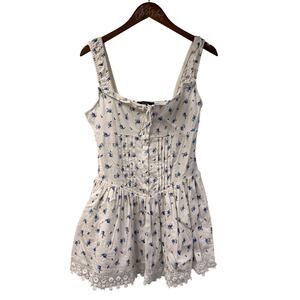 Forever 21 White Floral Mini Dress Corset Top Medium
